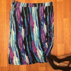 Cato Ruched side wrap front skirt